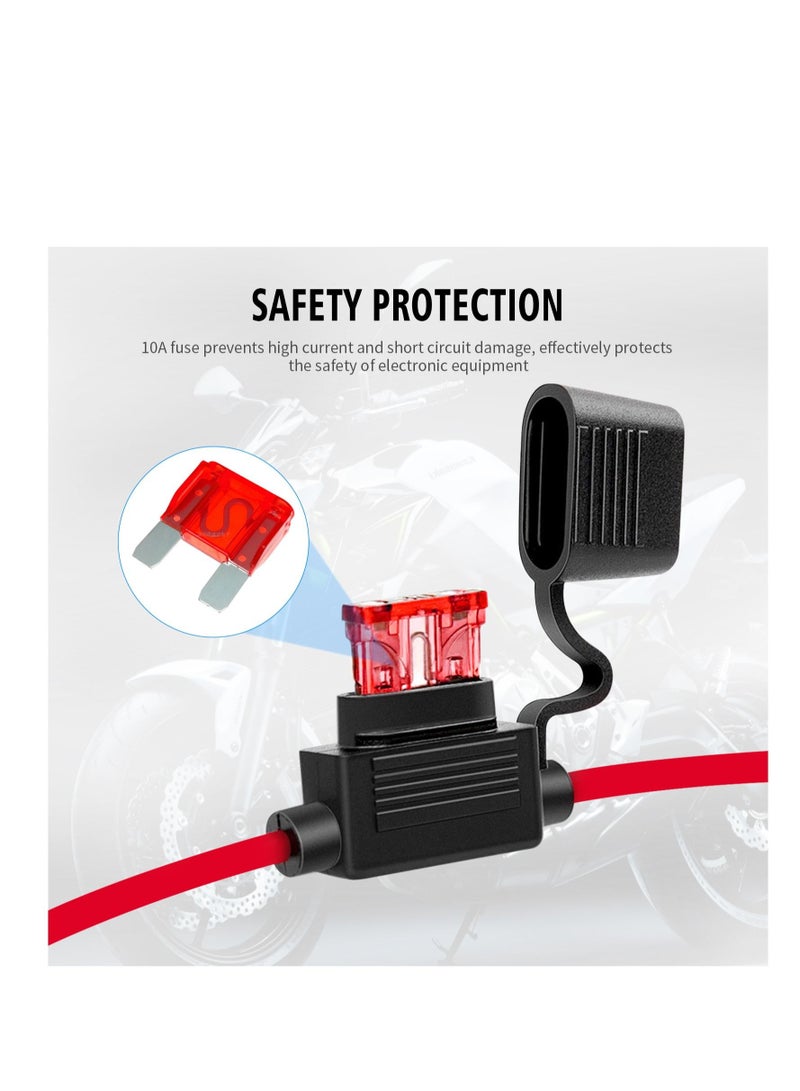 16 Gauge SAE 2 Pin Quick Disconnect To O Ring Terminal Harness Connectors Cable for Battery Charger/Maintainer - Image 2